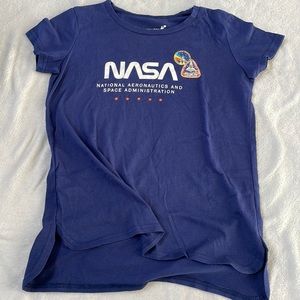 NASA logo blue tee size kids large